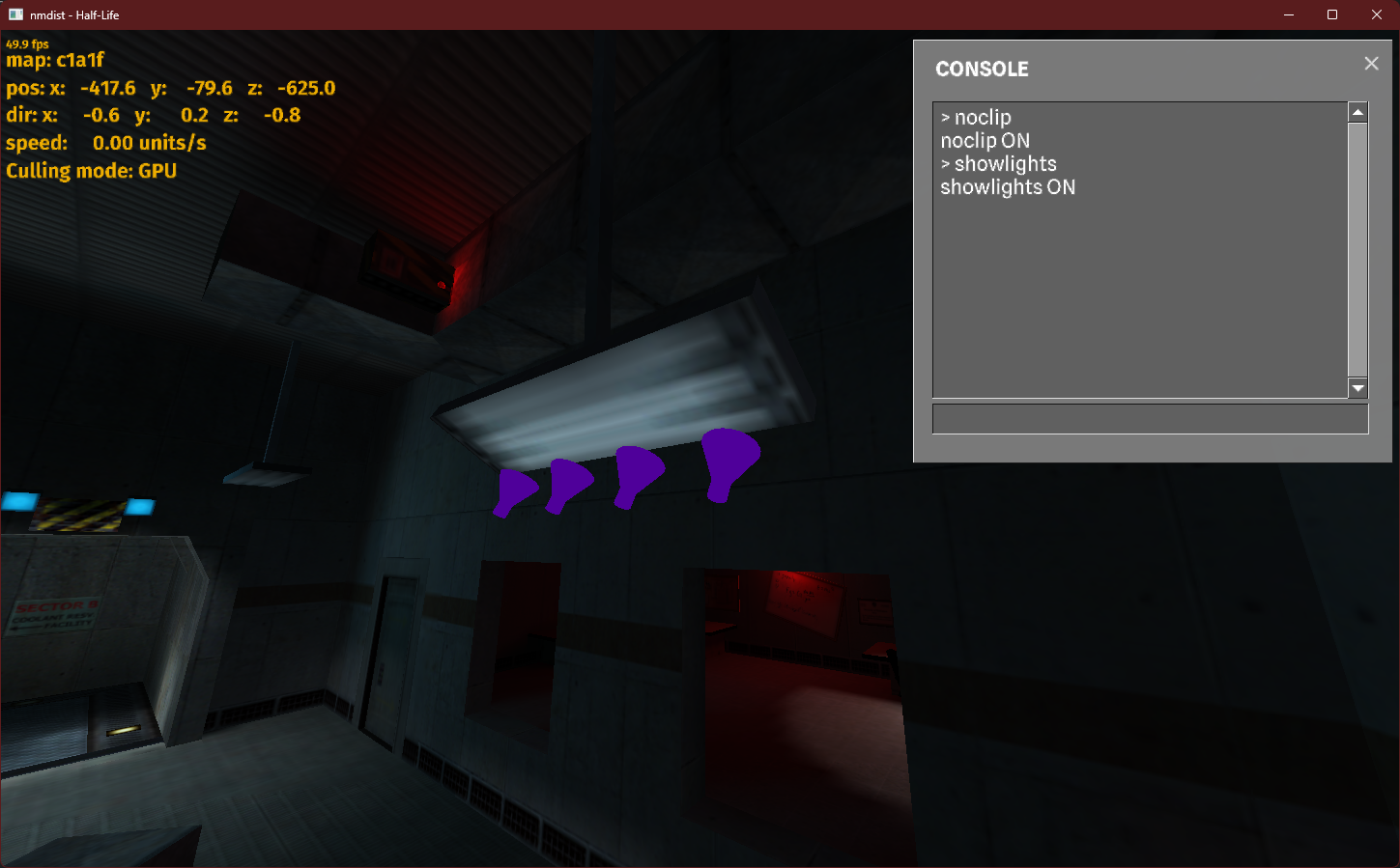 Debug lamp models seen in the level c1a1f.