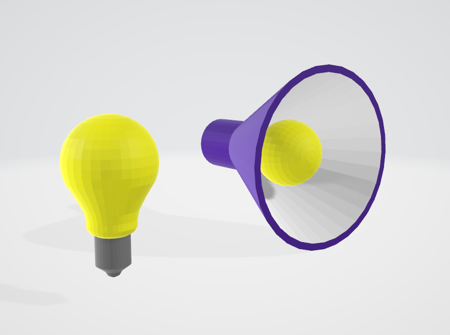 A lightbulb and a lamp.