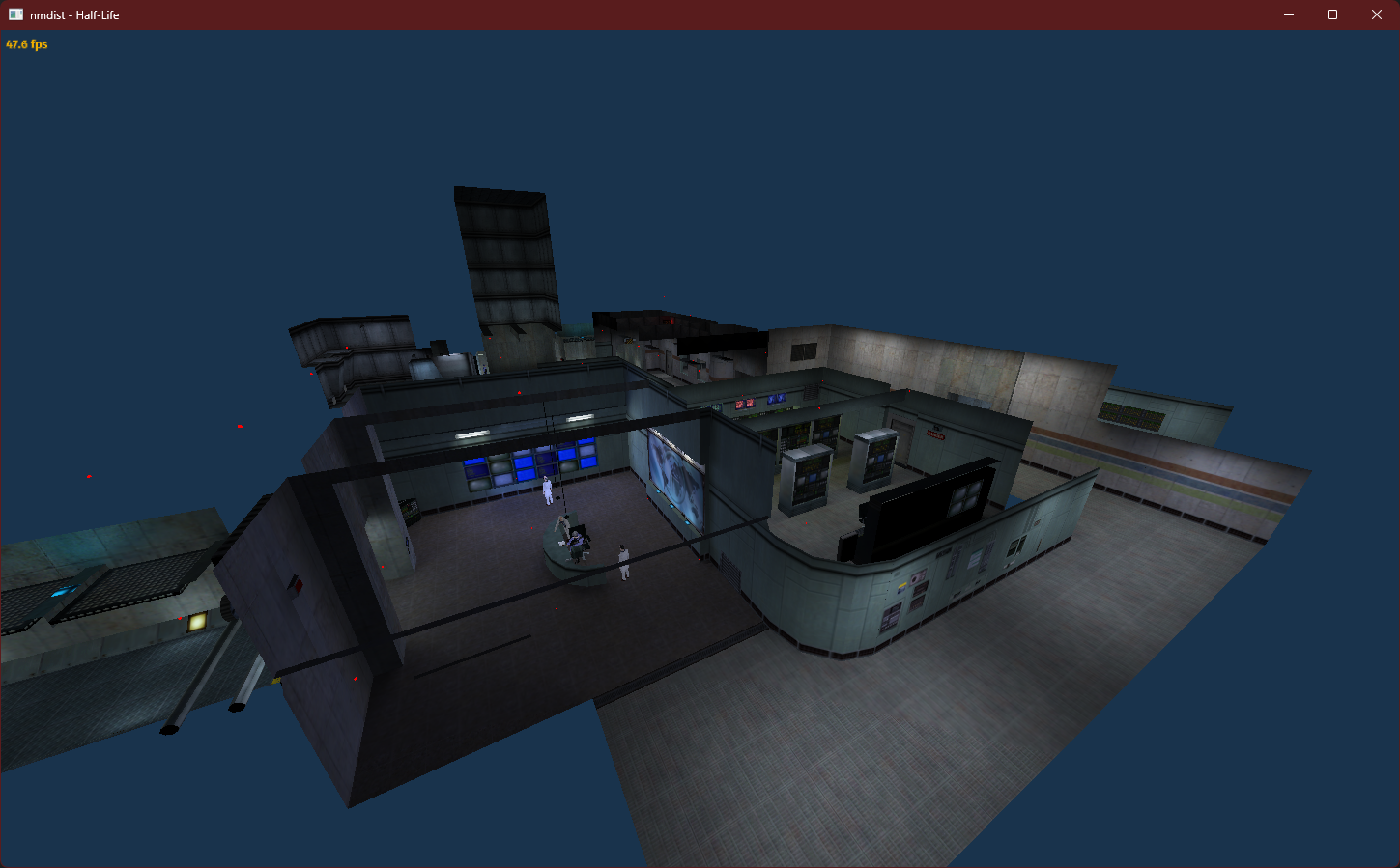 Positions of auto-placed audio probes Half-Life's c1a0. Many are out of bounds, and other areas inside the map have no probes.